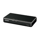 バッファロー Giga 8ポート スイッチングハブ 電源外付け プラスチック筐体 マグネット付 ブラック LSW6-GT-8EP/BK 1点