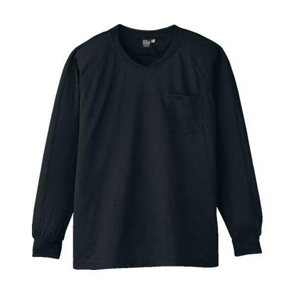 コーコス信岡 長袖VネックTシャツA-668 23 チャコールEL A-668-23-EL 1点