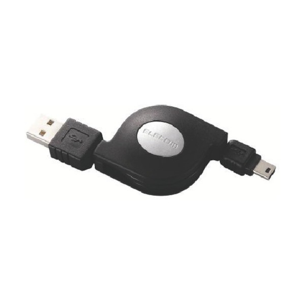 エレコム 巻き取り式USBモバイルケーブル1．5m（ブラック） USB-RLM515