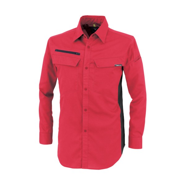 特徴 ■特徴 バイオペットリサイクル素材を使用した地球に優しいエコ作業服です。 吸湿性のある裏綿素材でストレッチ性も備えています。 袖口は2段階に調整できるアジャスター付きです。 ■用途 作業全般用。 ■仕様 伸縮素材 NEWピタリティ 帯電防止 JIS T 8118適合商品 エコマーク認定商品 ■材質 本体：ポリエステル95％ 綿5％ 仕様 サイズ L 入数 1点 151371L