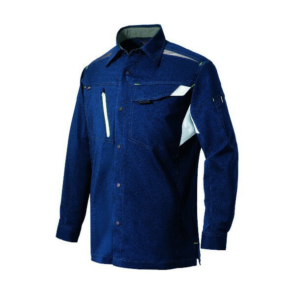 アイトス ライトフィックス 長袖シャツ（男女兼用）（薄地） 5L 008ネイビー 2535 1