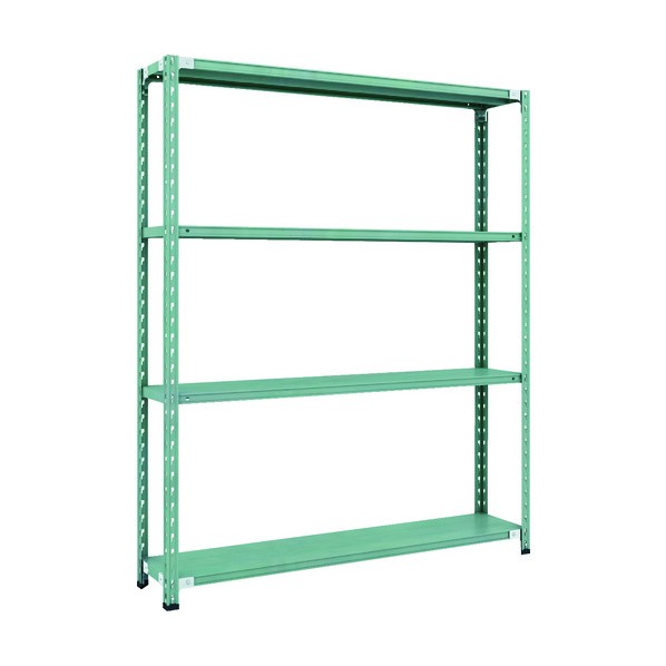トラスコ(TRUSCO) CB型セミボルトレス軽量棚 1500X300XH1800 4段 グリーン CB-6534-GN 1台