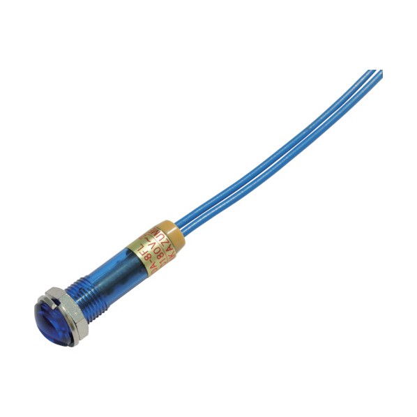 サカズメ LED表示灯DA−8FL(AC/DC100V接続)Φ8青 DA-8FL-AC/DC200V-B