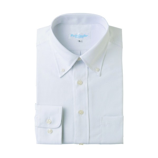 アイトス 長袖ボタンダウンシャツ ホワイト L 43107-001-L 1点