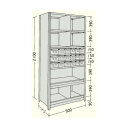 日本ファイリング 引出し付軽量物品棚W900D300H2100F8 LA73K-78 1点