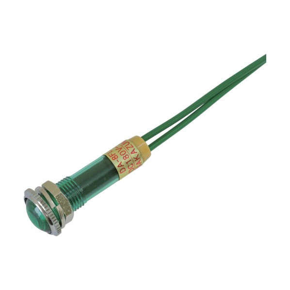 サカズメ LED表示灯DA－8FL－4(AC/DC200V接続)Φ8緑 DA-8FL-4-AC/DC200V-G