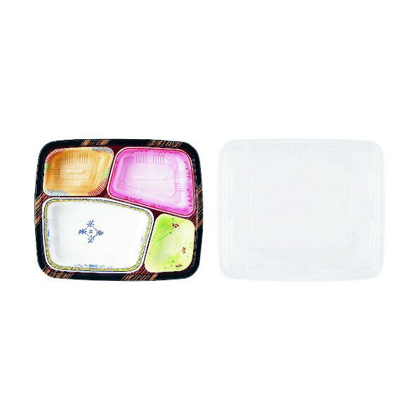 遠藤商事 ワンウェイ 耐熱お弁当容器 T-25 刷毛目(蓋付) XAZ3601 50セット