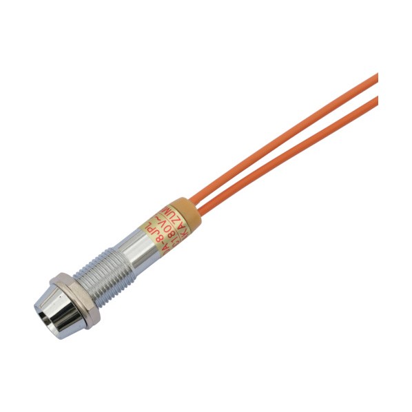 サカズメ LED表示灯DA－8JPL(AC/DC200V接続)Φ8白 DA-8JPL-AC/DC200V-W