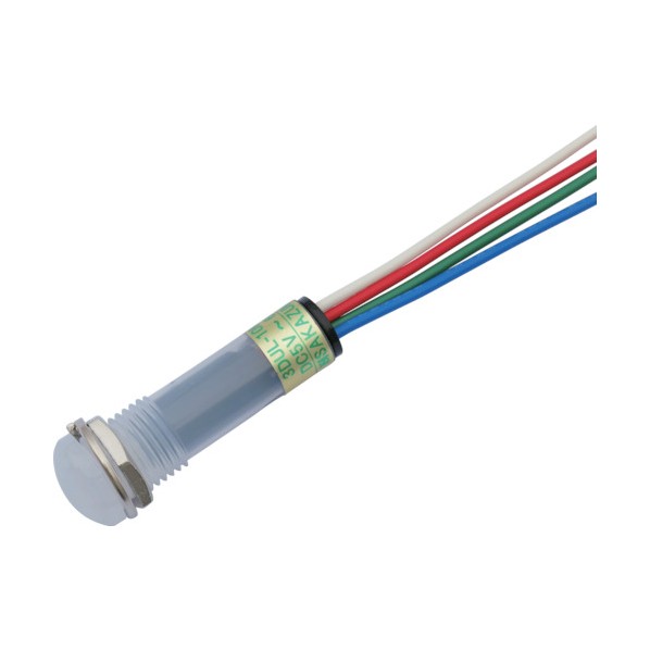 サカズメ 3色(赤・緑・青)点灯LED表示灯3DUL－10MLΦ10 3DUL-10ML-DC5V-60V-RGB/W