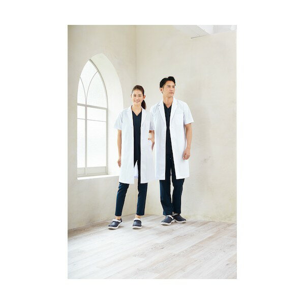 フォーク レディス診察衣シングル半袖 ホワイト 4L 2532PO-1-4L 1点