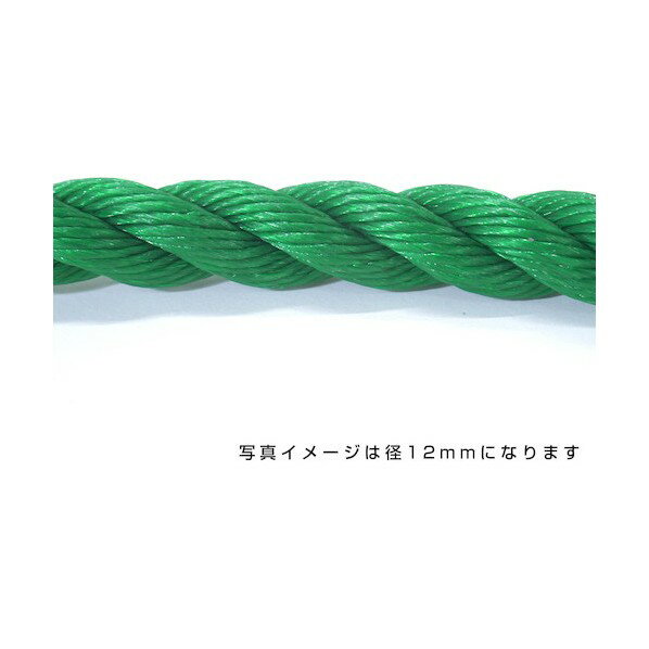 グリーンクロス ポリエチレンロープ 緑 3mm 100m巻 6300040522 1巻