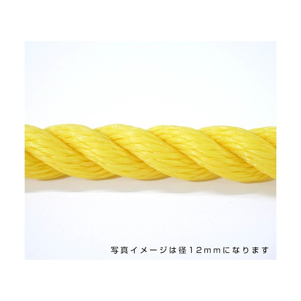 グリーンクロス ポリエチレンロープ 黄 12mm 100m巻 6300040577 1巻