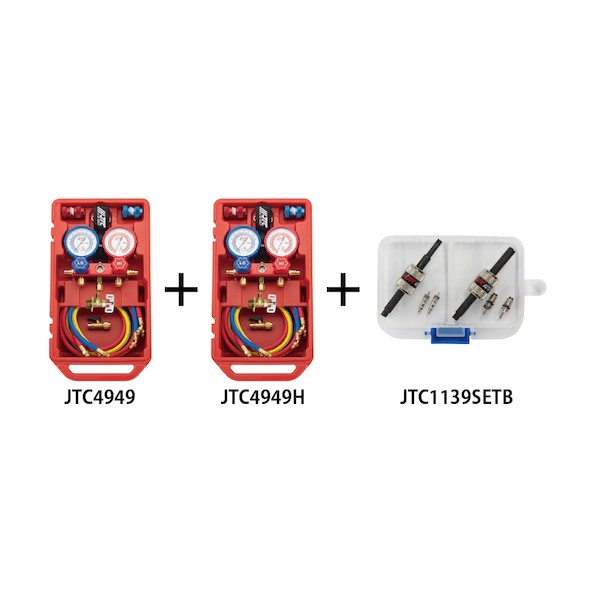 JTC　Auto　Tools R1234yf用マニホールドゲージ&バルブコアリムーバーセット JTC4949SETB 1点