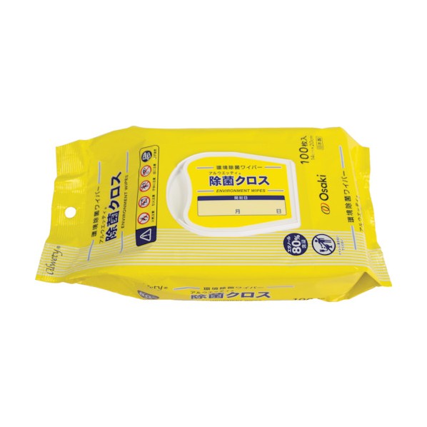 オオサキメディカル アルウエッティ除菌クロス ピロータイプ 14cm×20cm 72160 100枚