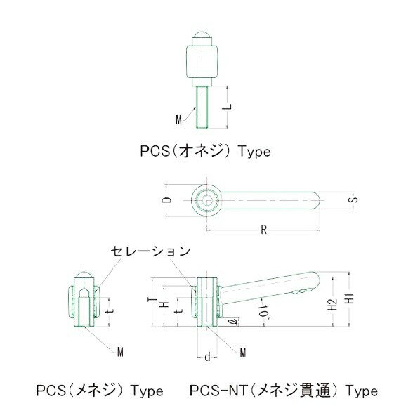 MIYOSHI プッシュオフクランプレバー(ステンレス) 1個 3