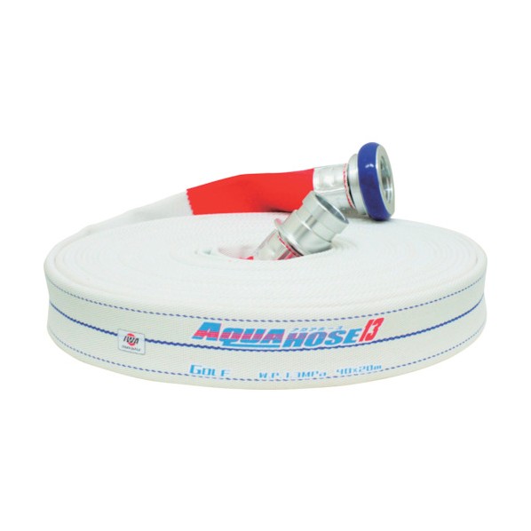 岩崎製作所 散水/消防用 1.3MPa ホース『ゴルフ』(内面ゴム引き)アルミ製町野式金具付(アルミ加締) 40A..