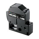 カラークリエーション テプラPRO用互換テープ ビビッド ブラック 白文字 8m 12mm幅 CTC-KSD12K 1個