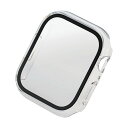 エレコム Apple Watch series7 45mm用フルカバーケース プレミアムガラス セラミックコート クリア AW-21AFCGCCR 1点(2)