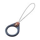 エレコム エレコム スマートフォン用フィンガーストラップ(ソフトレザー) ネイビー P-STF03BU(2)