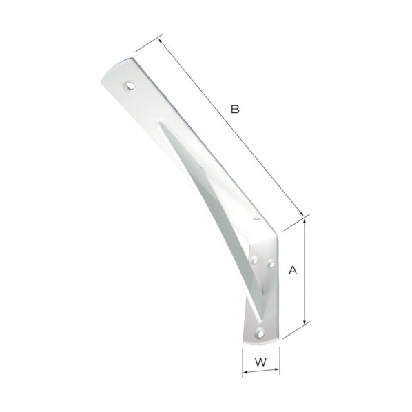 丸喜金属本社 MK　パワー棚受（鉄）200X400　ホワイト 220 x 405 x 45 mm N-475 20S 1