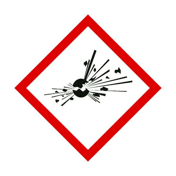 緑十字 GHS-3(小) GHSステッカー標識 爆弾の爆発 40×40mm 5枚組 PET 037303 1枚