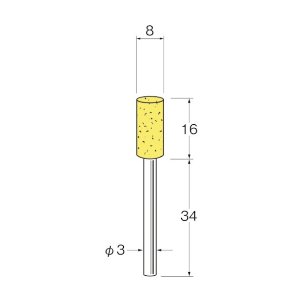 日本精密機械工作 軸付フェルトバフ外径 mm :8軸長 mm :34 F3408 5袋 1