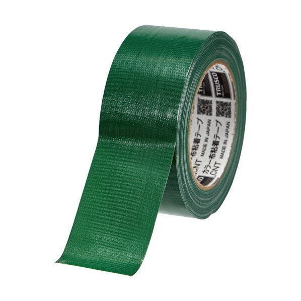 TRUSCO カラー布粘着テープ 幅50mm長さ25m グリーン 127×132×62MM CNT-5025-GN 1個