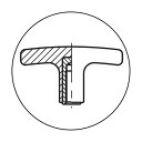 イマオ ベンリック角型Tハンドル(メネジ)80M101個 95 x 74 x 45 mm TH80N 1個