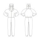 ミドリ安全 クリーンウェア フード・マスク一体型 つなぎ服 ホワイト SS VEYS140-W-SS 1点