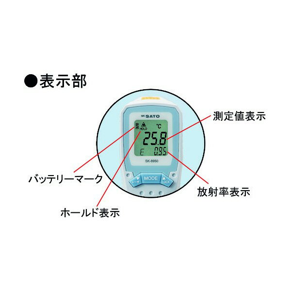 佐藤 防水放射温度計(サークルサーモ)SK-8950 SK-8950 1台 3