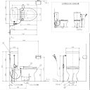 アサヒ衛陶 サンクリーン簡易水洗トイレセット(床給水便器+タンク(手洗無し)+暖房便座) ホワイト AF400KLR47LW 1セット【2506DFD_5】