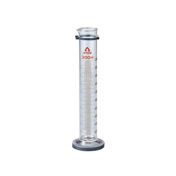 安全リング付メスシリンダー 200mL 1個