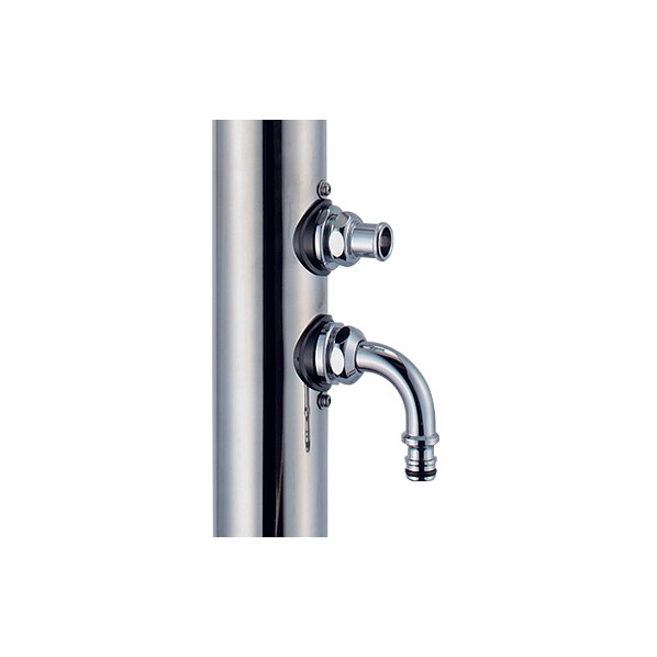 カクダイ 共用ステンレス双口混合栓柱 624-214 1個