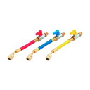 タスコ バルブ付ホースアダプター(R404A、R407C、R507A、R134a)赤青黄 奥行:190mm TA131R 1点