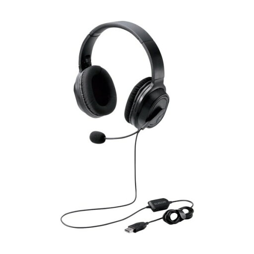 エレコム オーバーヘッドタイプヘッドセット 両耳 USB 40mmドライバ ブラック HS-HP30UBK 1点 エレコム オーバーヘッドタイプヘッドセット 両耳 USB 40mmドライバ ブラック HS-HP30UBK 1点