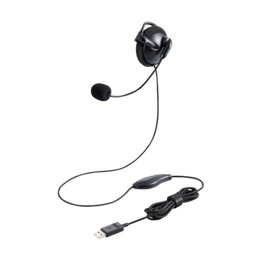 エレコム 有線ヘッドセット 耳掛け型 USB 左耳 ブラック HS-EH01UBK 1点 エレコム 有線ヘッドセット 耳掛け型 USB 左耳 ブラック HS-EH01UBK 1点