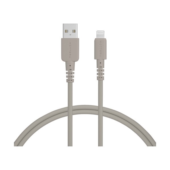 オウルテック しなやかで絡まないシリコンケーブル 急速充電データ転送対応 USB-A to Lightning MOT-SCBALG100-GY 1点