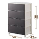 天馬 プロフィックス ルームケース 4段 ブラウン サイズ(約):幅54×奥行42×高さ88cm 1個