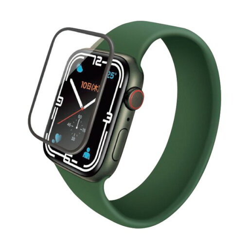 エレコム Apple Watch series7 41mm用フルカバーガラスフィルム 高透明 ブラック AW-21BFLGGR 1点 エレコム Apple Watch series7 41mm用フルカバーガラスフィルム 高透明 ブラック AW-21BFLGGR 1点