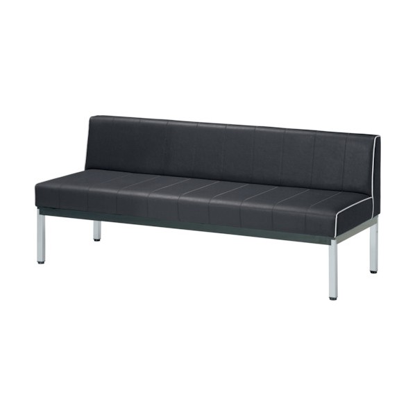 ミズノ 蓄光ロビーベンチ背付 W1500 ブラック MC-1515CP-BK 1点