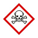 日本緑十字社 GHSステッカー標識 どくろ GHS‐6(小) 40×40mm 037306 5枚【2506DFD_5】(3)