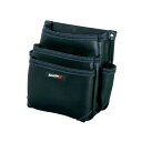 プロスター KawatecII電工用腰袋 3段 H215×W220×D130mm ブラック KW-23B 1点