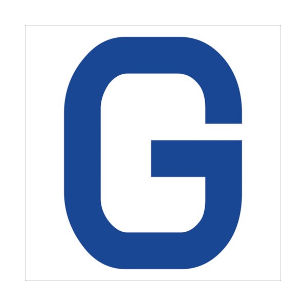 グリーンクロス カッティングステッカー 英字G 文字高100mm 青 6300008286 1点