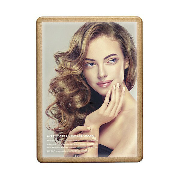 トレード PGライトLEDスリム PG-32R 屋内用 半ツヤ木目けやき調 B1 R型 スタンド仕様 6300037234 1台