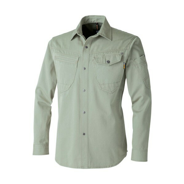 CUC 綿100%長袖シャツ アースグリーン 3L 770021-43-3L 1点