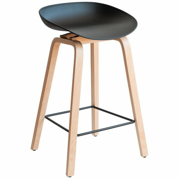 宮武製作所 カウンターチェア Piatto（ピアット） ブラック 幅49×奥行き40×高さ76.5cm（座面高:68cm） ブラック KNC-K220_BK 1台