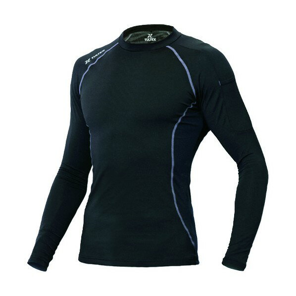 アイトス 冷感プリントコンプレスフィット長袖シャツ ブラック S AZ10610-010-S 1点