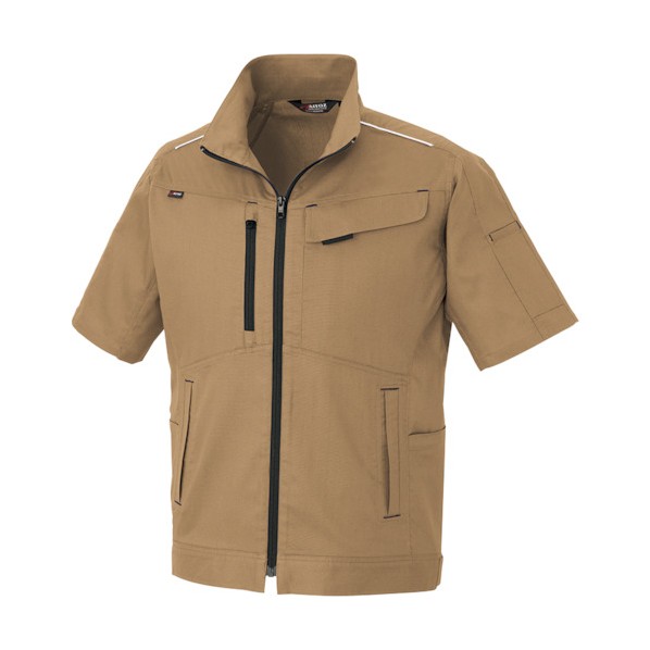 アイトス NEWムービンカット 半袖ブルゾン（男女兼用） SS 025カーキ 3332 1枚