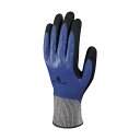 セーフラン安全用品 VENICUT54B/耐切創2重ニトリルコート手袋 L ブルー×ブラック D0044-L 1双