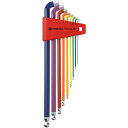 PBスイスツールズ ショートヘッド六角棒レンチセット(レインボー) 2212.LH-10RB 1セット